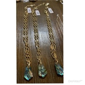 Kendra Scott Ashlyn Gold Long Pendant Necklace In Abalone